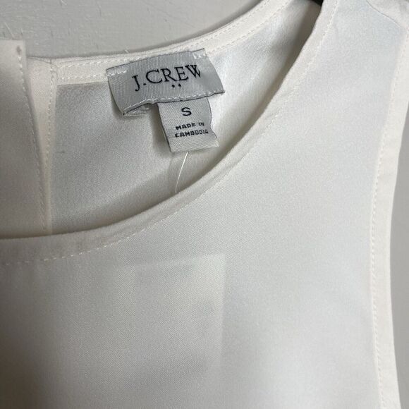J.CREW Top Women Small Sleeveless Button-Back Shell NEW Ivory BY429 - Picture 10 of 13